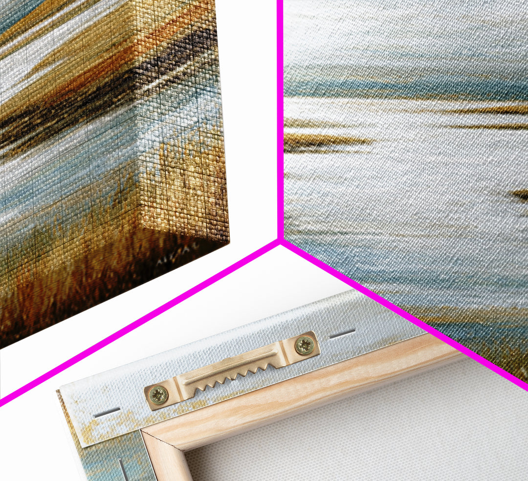 Abstract River Bends Framed Canvas Print, Above Sofa Art, Horizontal Wall Art, Living Room Decor, Fine Art, Statement, ASA-1x1-47