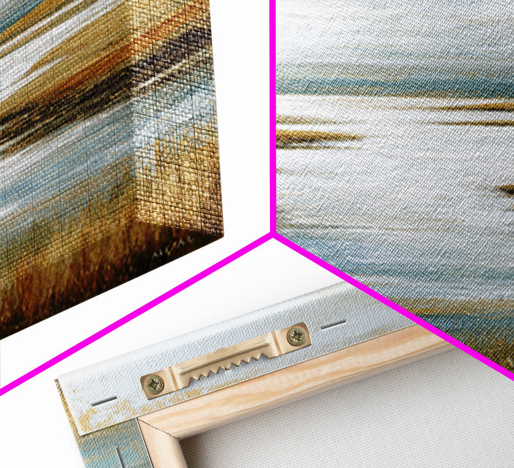 Abstract River Bends Framed Canvas Print, Above Sofa Art, Horizontal Wall Art, Living Room Decor, Fine Art, Statement, ASA-1x1-47