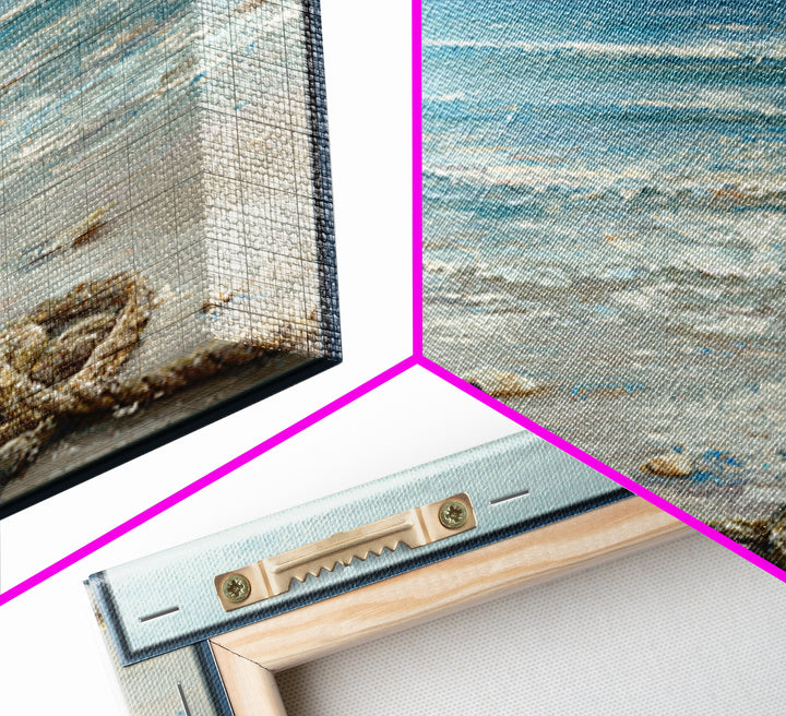 Moody Seascape at Twilight Canvas Print, Above Sofa Art, 3 Piece Wall Art, Living Room Decor, Statement, Neutral Decor, ASA-1x1-60