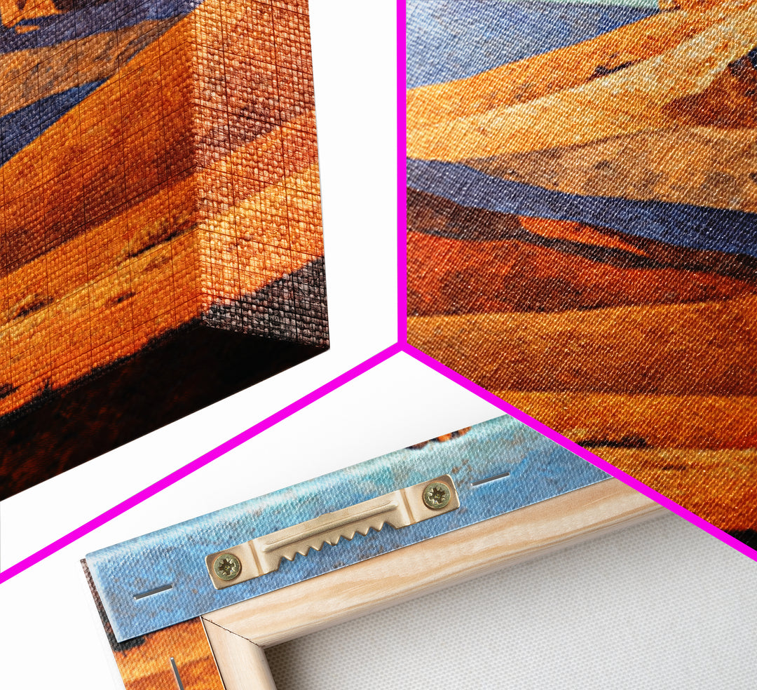 Desert Mesa Panorama Framed Canvas Print, Above Sofa Art, Above Bed Decor, Living Room Decor, Oil Painting, Statement, ASA-1x1-68