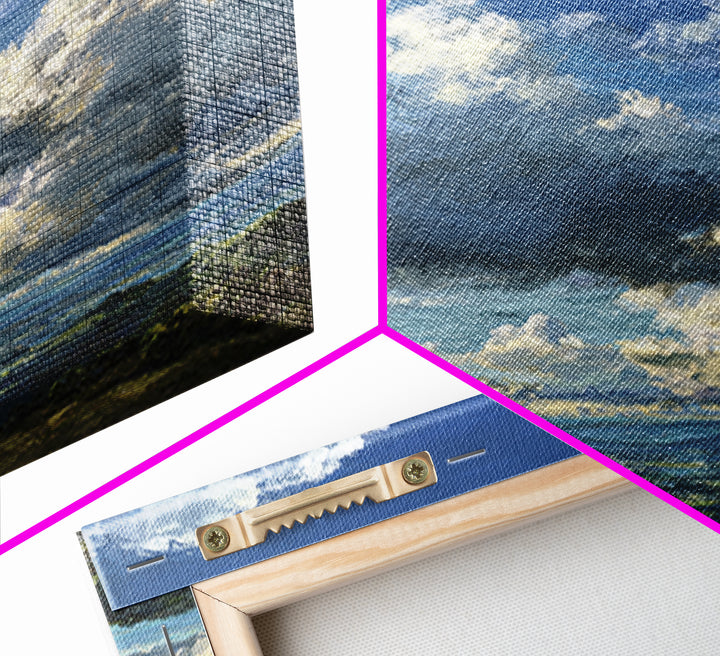 Dramatic Cloudscape over a Distant Valley Canvas Print, Above Sofa Art, Modern Decor, Living Room Decor, Fine Art, Statement, ASA-1x1-77