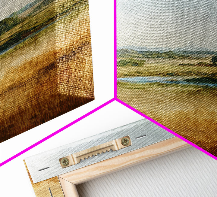 Wide Olive and Beige Meadow Panorama Canvas Print, Above Sofa Art, Bauhaus Print, Living Room Decor, Fine Art, Statement, ASA-1x1-82