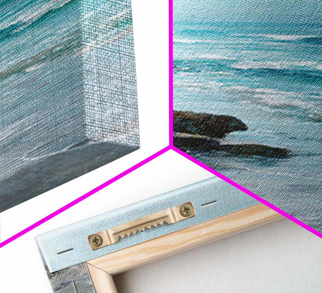 Moody Seascape at Twilight Framed Canvas Print, Above Sofa Art, Coastal Decor, Living Room Decor, Abstract Art, Statement, ASA-1x1-84