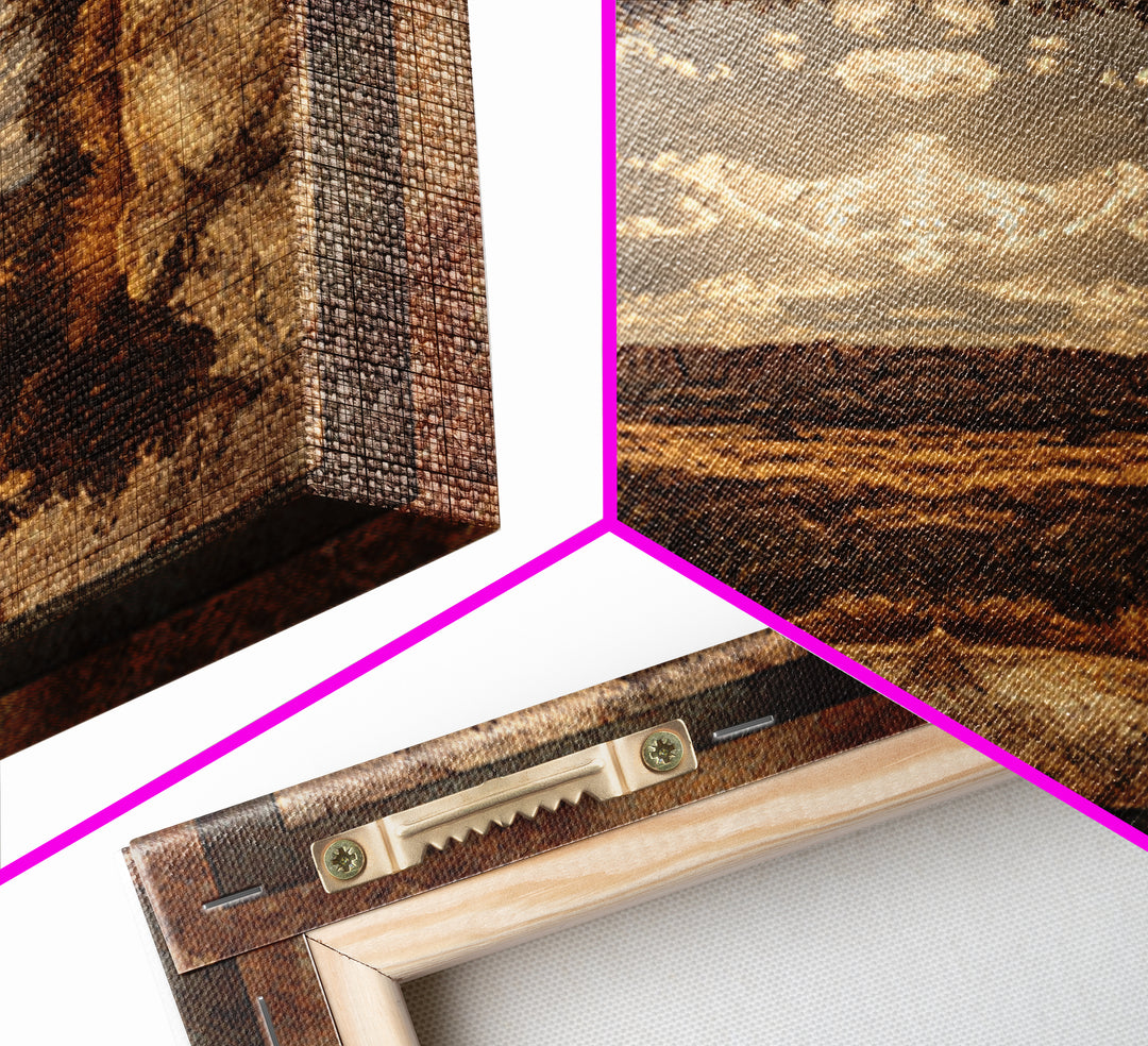 Desert Mesa Panorama Canvas Print, Above Sofa Art, Bauhaus Print, Living Room Decor, Fine Art, Statement, Textured Painting, ASA-1x1-92