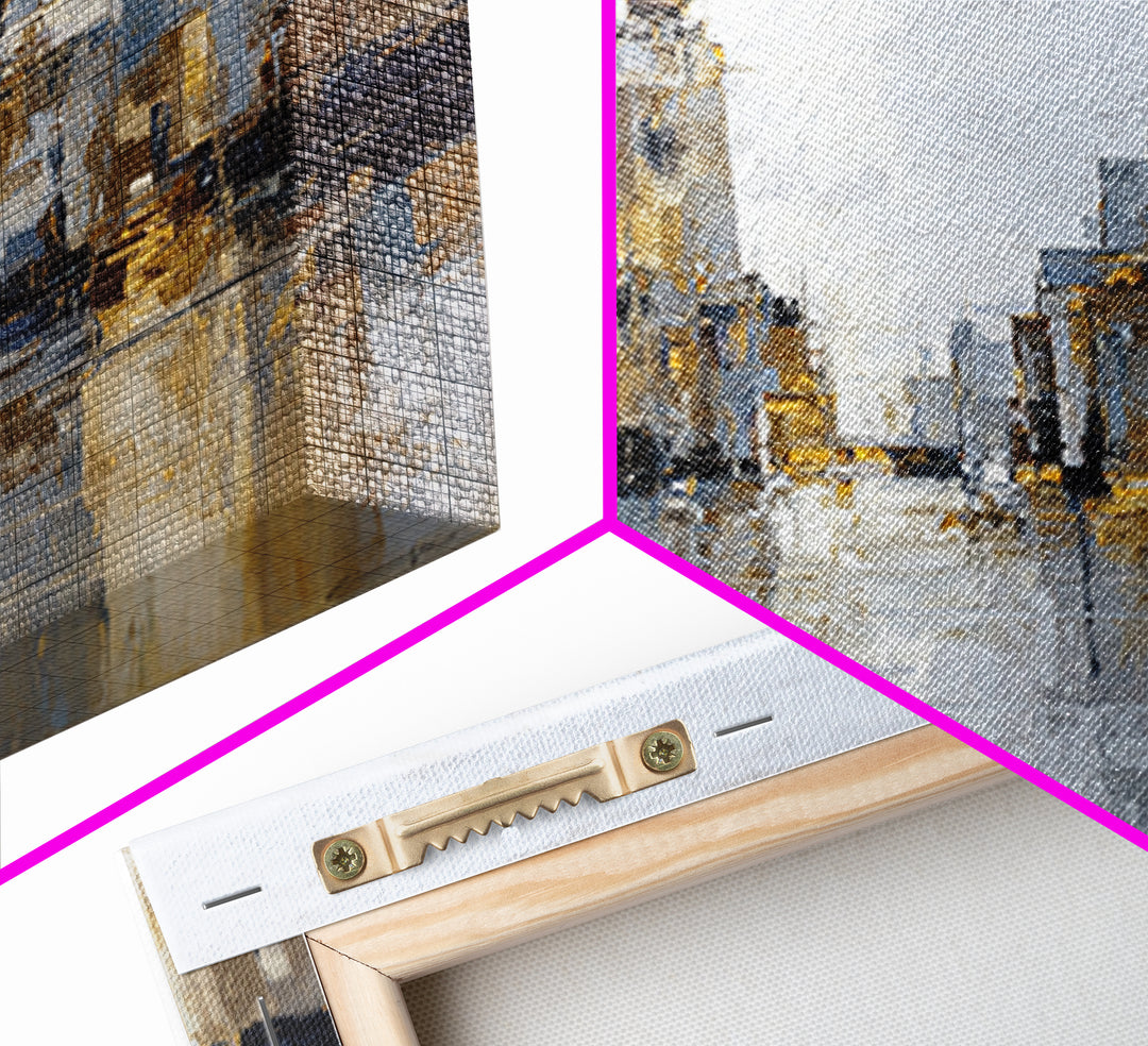 Quiet City Skyline Reduced to Elegant Shapes Canvas Print, Above Sofa Art, Floral Wall Art, Living Room Decor, Abstract Art, ASA-1x1-94