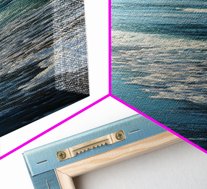 Moody Seascape at Twilight Canvas Print, Above Sofa Art, Mid Century Modern, Living Room Decor, Statement, Watercolor Painting, ASA-1x3-72