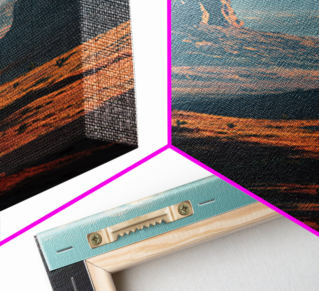 Desert Mesa Panorama Framed Canvas Print, Above Sofa Art, Modern Art, Living Room Decor, Fine Art, Statement, Art Print, ASA-1x3-8
