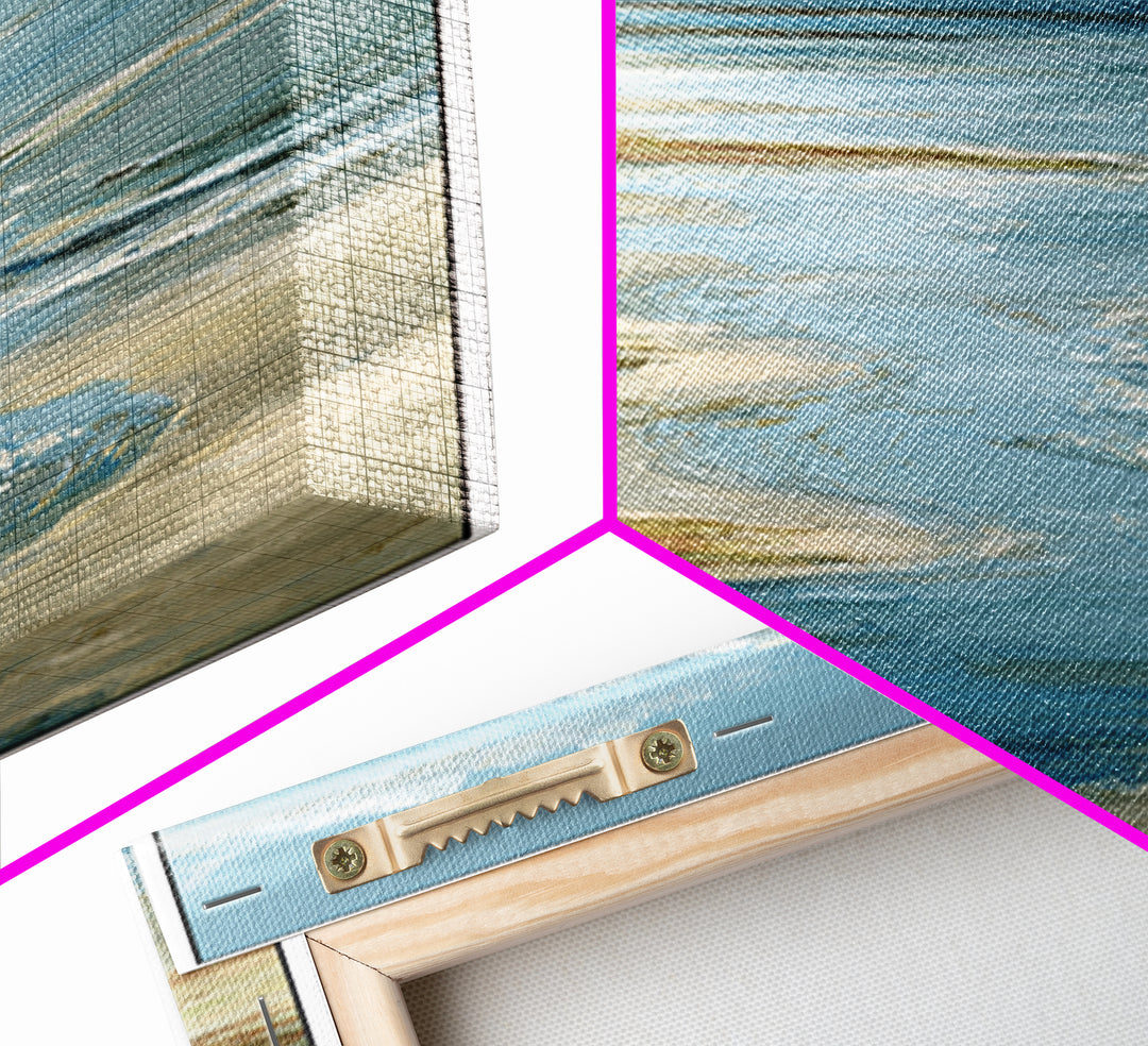 Panoramic Coastal Shoreline from an Aerial View Canvas Print, Above Sofa Art, Oversized Wall Art, Living Room Decor, Statement, ASA-1x3-87