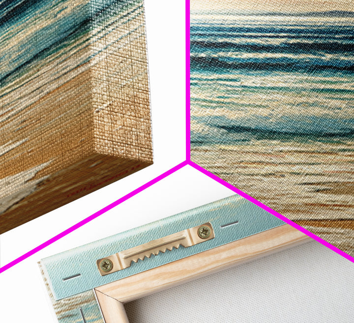 Moody Seascape at Twilight Framed Canvas Print, Above Sofa Art, Living Room Decor, Abstract Art, Statement 396, Set of Prints, ASA-1x3-96