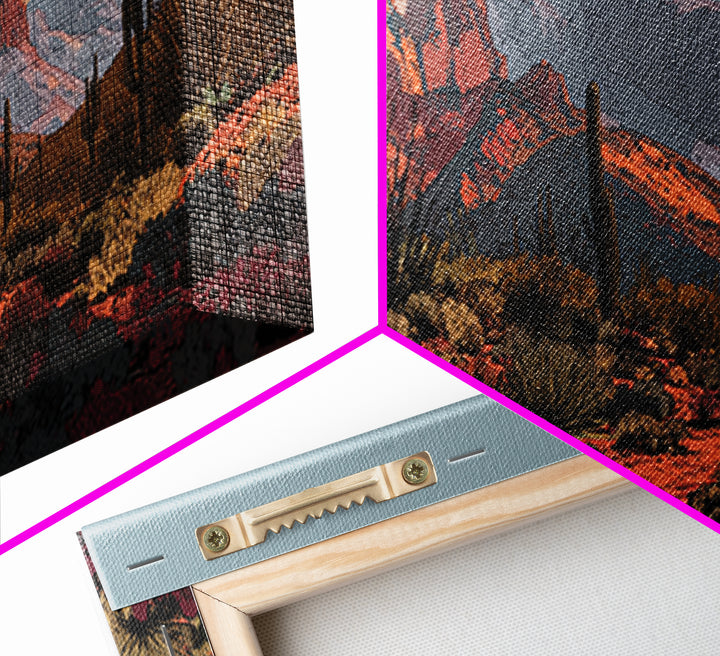 Desert Mesa Panorama Framed Canvas Print, Above Sofa Art, Modern Decor, Living Room Decor, Fine Art, Statement, Home Decor, ASA-2x1-16