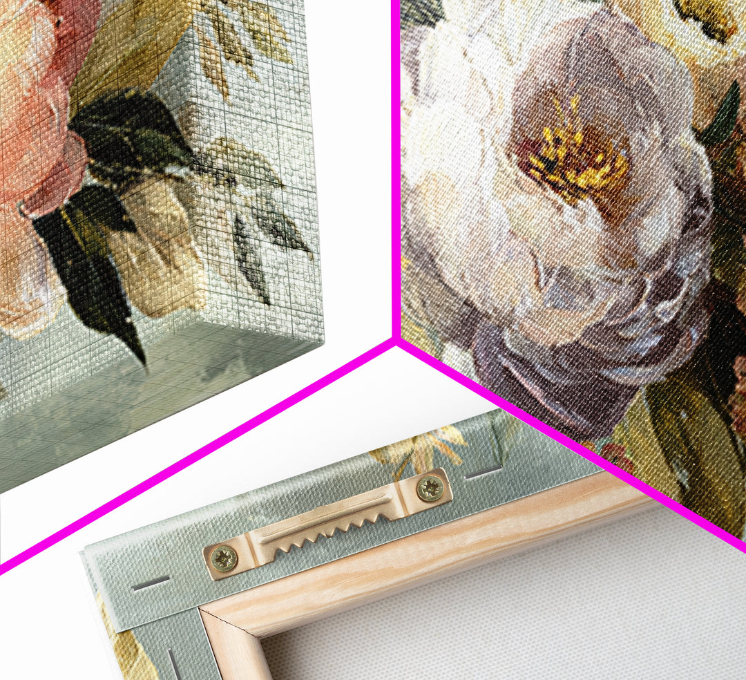 Large Expressive Floral Bouquet Canvas Print, Above Sofa Art, Neutral Decor, Living Room Decor, Fine Art, Statement, Wall Art, ASA-2x1-2