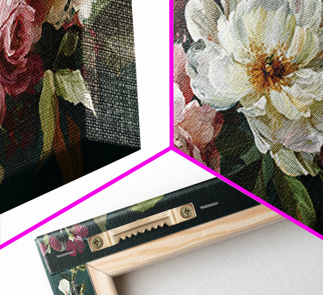 Large Expressive Floral Bouquet Canvas Print, Above Sofa Art, Neutral Decor, Living Room Decor, Fine Art, Statement, Wall Art, ASA-2x1-26