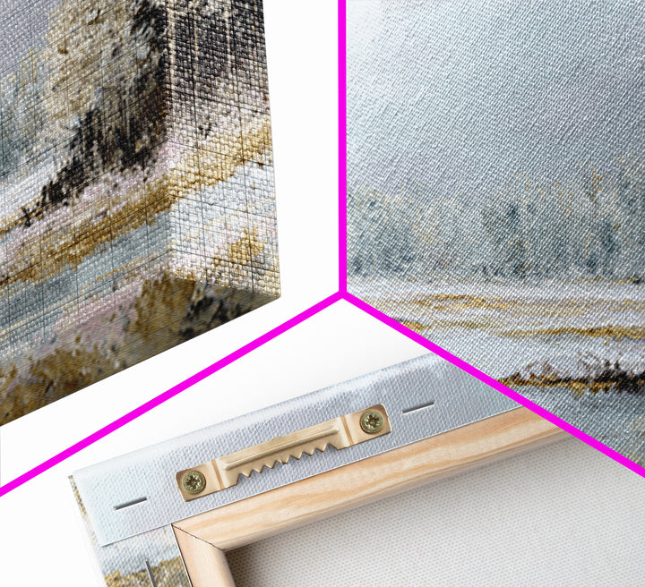 Modern Scandinavian Forest Framed Canvas Print, Above Sofa Art, Art Print, Living Room Decor, Statement, Textured Wall Art, ASA-2x1-35