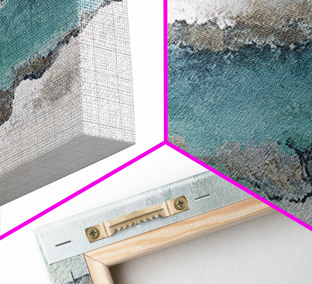 Panoramic Coastal Shoreline from an Aerial View Canvas Print, Above Sofa Art, Living Room Decor, Fine Art, Statement, ASA-2x1-47