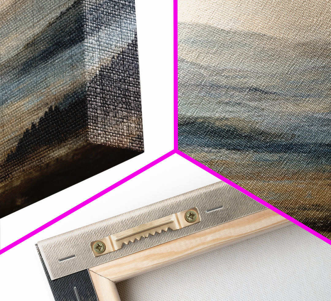Oversized Abstract Landscape Canvas Print, Above Sofa Art, Framed Wall Art, Living Room Decor, Statement, Living Room Wall Art, ASA-2x1-69