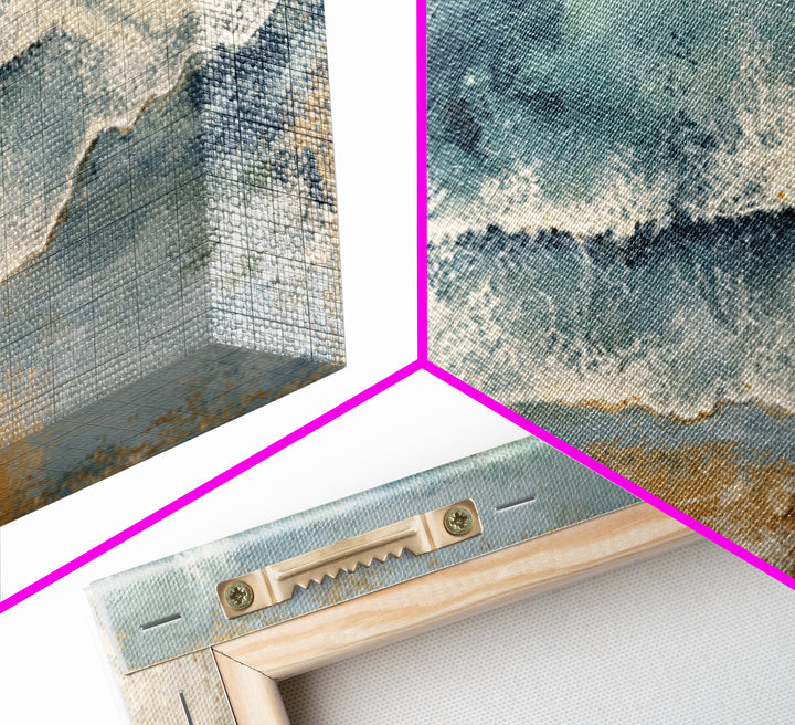 Panoramic Coastal Shoreline from an Aerial View Canvas Print, Above Sofa Art, 3 Piece Wall Art, Living Room Decor, Statement, ASA-2x1-71