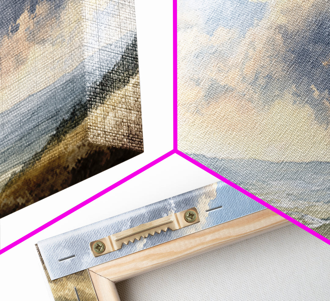 Dramatic Cloudscape over a Distant Valley Canvas Print, Above Sofa Art, Wall Art, Living Room Decor, Fine Art, Statement, ASA-2x1-73