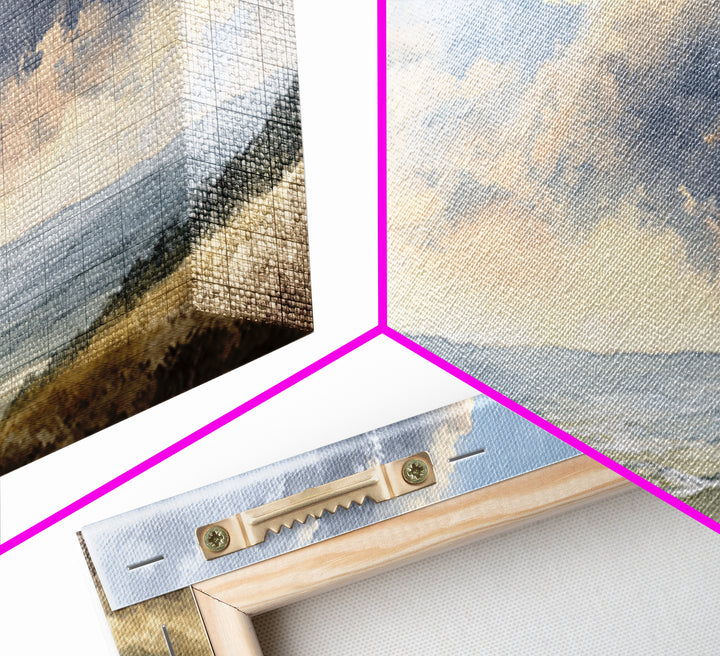 Dramatic Cloudscape over a Distant Valley Canvas Print, Above Sofa Art, Wall Art, Living Room Decor, Fine Art, Statement, ASA-2x1-73