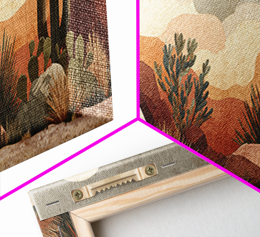 Desert Mesa Panorama Framed Canvas Print, Above Sofa Art, Boho Wall Art, Living Room Decor, Statement, Japandi Wall Art, ASA-2x1-88