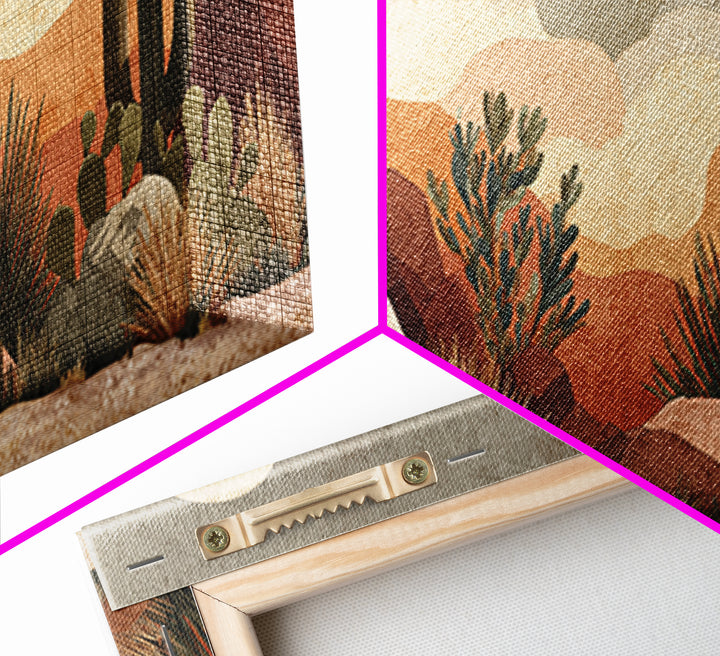 Desert Mesa Panorama Framed Canvas Print, Above Sofa Art, Boho Wall Art, Living Room Decor, Statement, Japandi Wall Art, ASA-2x1-88