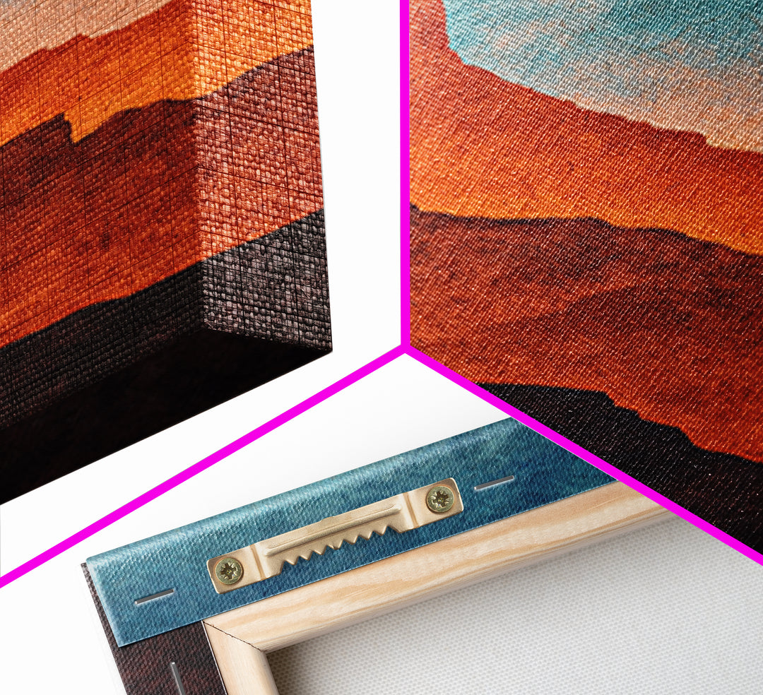 Desert Mesa Panorama Framed Canvas Print, Above Sofa Art, Minimalist Wall Art, Living Room Decor, Fine Art, Statement, ASA-2x3-100