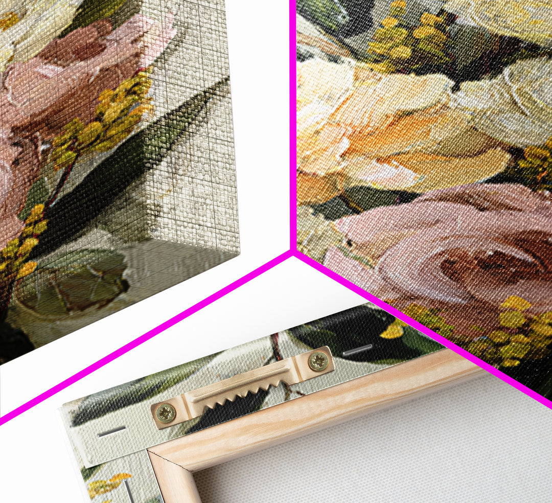 Large Expressive Floral Bouquet Canvas Print, Above Sofa Art, Wall Art, Living Room Decor, Statement, Horizontal Wall Art, ASA-2x3-62