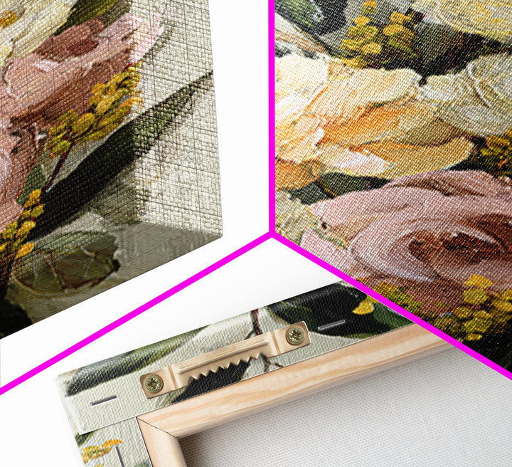 Large Expressive Floral Bouquet Canvas Print, Above Sofa Art, Wall Art, Living Room Decor, Statement, Horizontal Wall Art, ASA-2x3-62