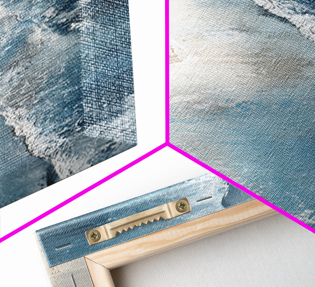 Panoramic Coastal Shoreline from an Aerial View Canvas Print, Above Sofa Art, Mid Century Modern, Living Room Decor, Statement, ASA-2x3-83