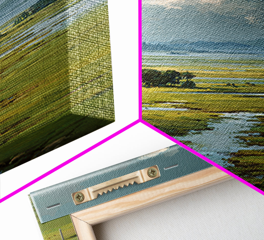 Wide Olive and Beige Meadow Panorama Framed Canvas Print, Above Sofa Art, Living Room Decor, Oil Painting, Statement, ASA-2x3-90
