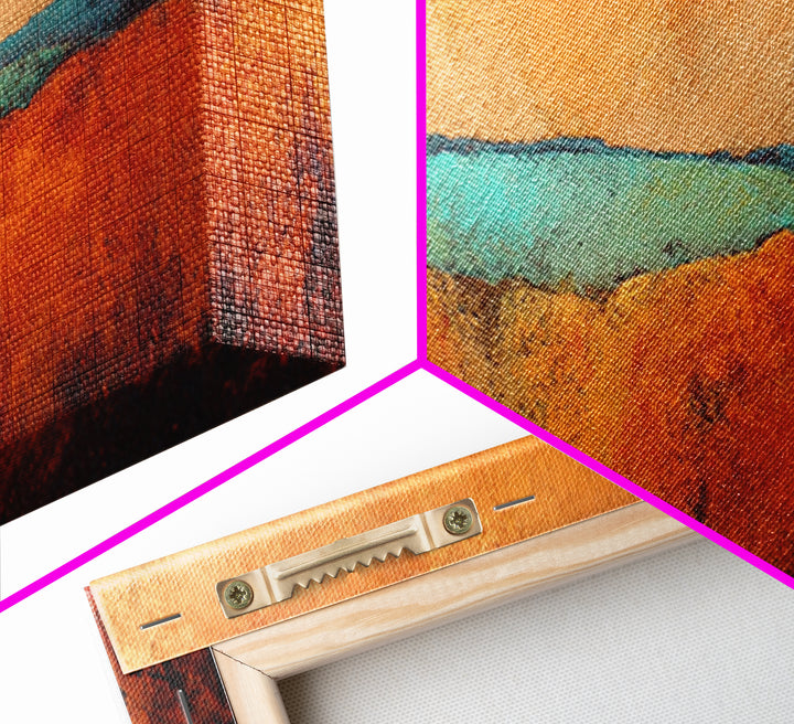 Abstract Canyon Landscape Framed Canvas Print, Above Sofa Art, Contemporary Art, Living Room Decor, Fine Art, Statement, ASA-3x1-47