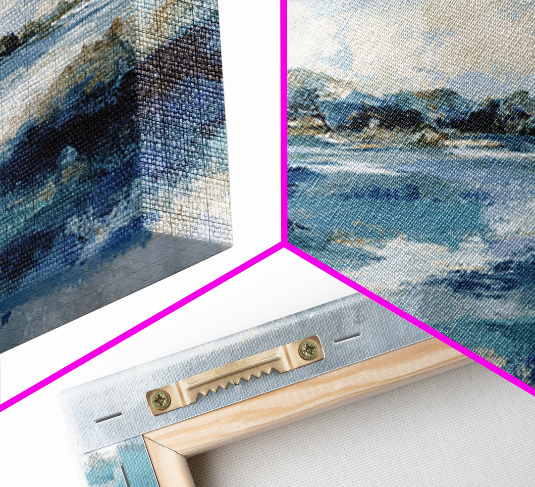 Moody Seascape at Twilight Canvas Print, Above Sofa Art, Contemporary Art, Living Room Decor, Statement, Boho Wall Art, ASA-3x1-76