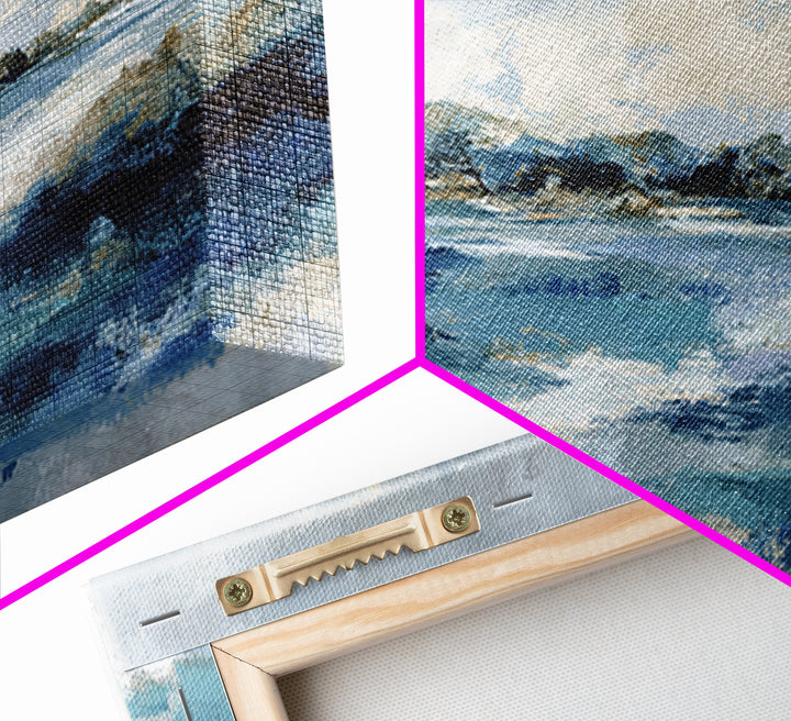 Moody Seascape at Twilight Canvas Print, Above Sofa Art, Contemporary Art, Living Room Decor, Statement, Boho Wall Art, ASA-3x1-76