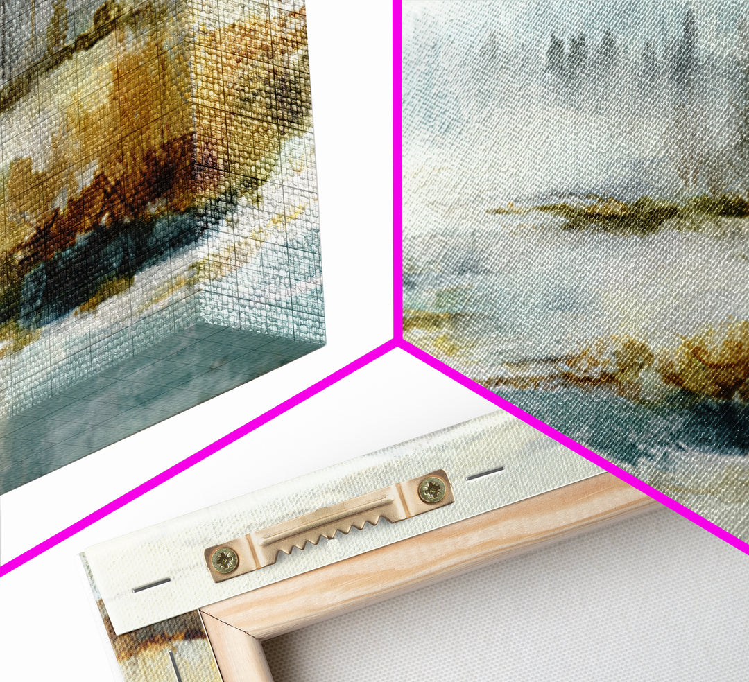 Modern Scandinavian Forest Framed Canvas Print, Above Sofa Art, Textured Wall Art, Living Room Decor, Fine Art, Statement, ASA-3x1-79