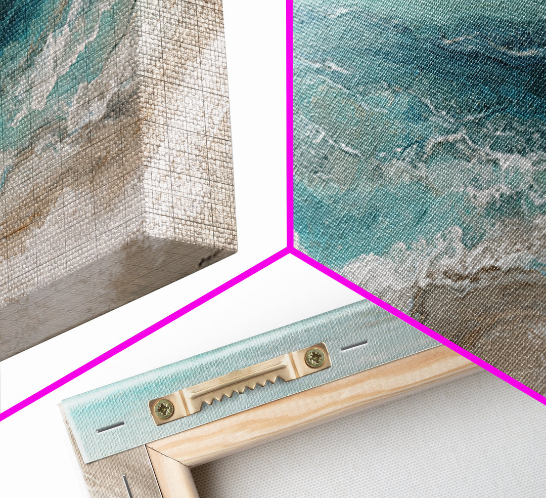 Panoramic Coastal Shoreline from an Aerial View Canvas Print, Above Sofa Art, Botanical Wall Art, Living Room Decor, Statement, ASA-3x1-91