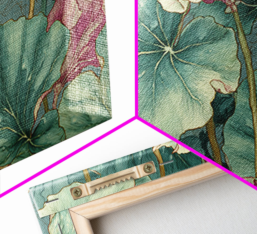 Large Botanical Leaves Canvas Print, Above Sofa Art, Framed Wall Art, Living Room Decor, Statement, Living Room Wall Art, ASA-3x2-1