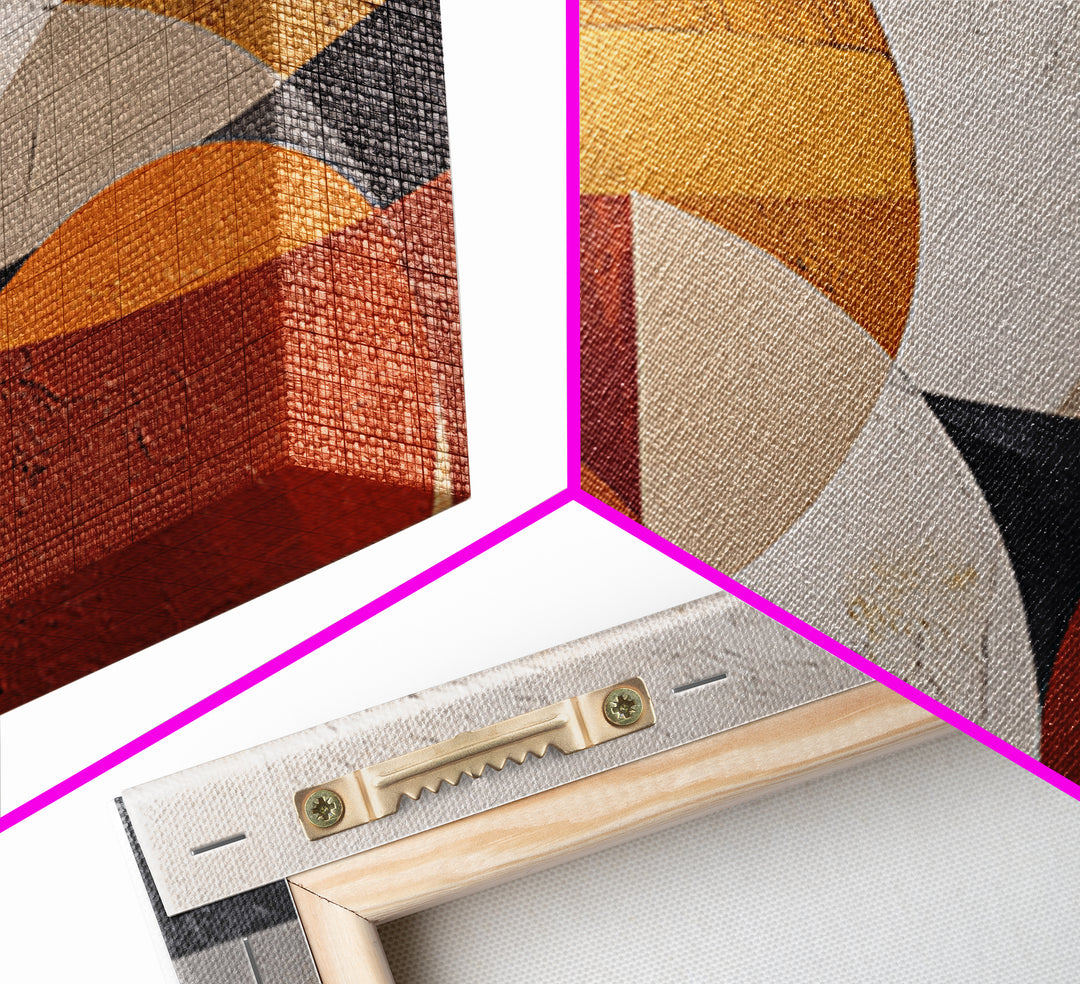 Bold Mid Century Geometric Forms Canvas Print, Above Sofa Art, Farmhouse Decor, Living Room Decor, Fine Art, Statement, ASA-3x2-32
