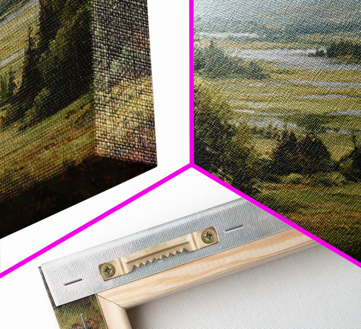 Wide Olive and Beige Meadow Panorama Canvas Print, Above Sofa Art, Textured Wall Art, Living Room Decor, Fine Art, Statement, ASA-3x2-38
