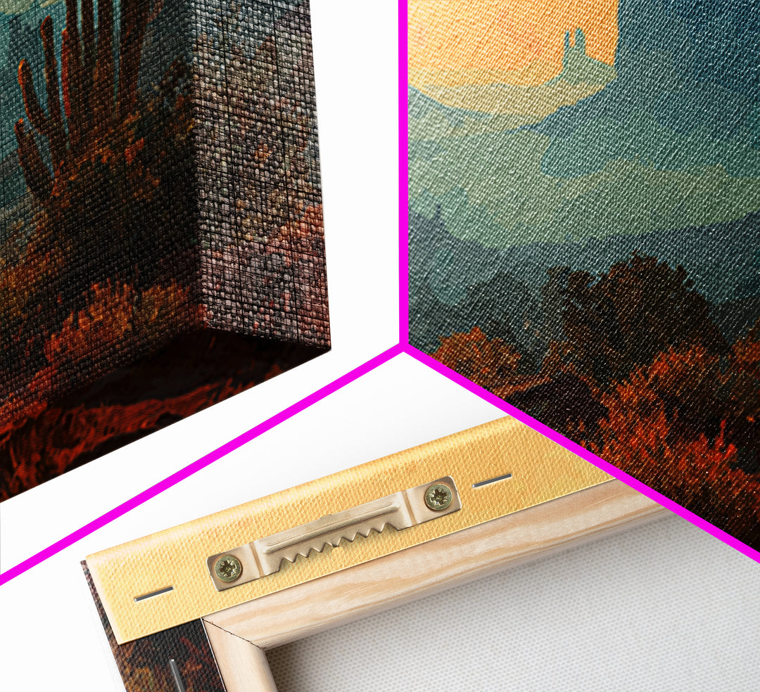 Desert Mesa Panorama Canvas Print, Above Sofa Art, Boho Wall Art, Living Room Decor, Fine Art, Statement, Japandi Wall Art, ASA-3x2-48