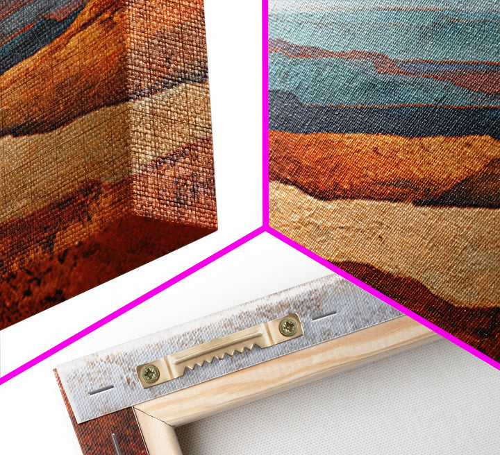 Abstract Canyon Landscape Framed Canvas Print, Above Sofa Art, Modern Art, Living Room Decor, Fine Art, Statement, Art Print, ASA-3x2-59