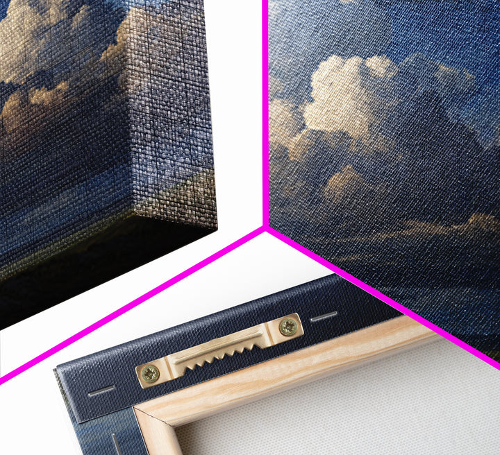 Dramatic Cloudscape over a Distant Valley Canvas Print, Above Sofa Art, Living Room Wall Art, Living Room Decor, Statement, ASA-3x2-81