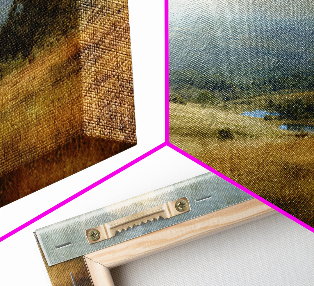 Wide Olive and Beige Meadow Panorama Framed Canvas Print, Above Sofa Art, Horizontal Wall Art, Living Room Decor, Statement, ASA-3x2-86