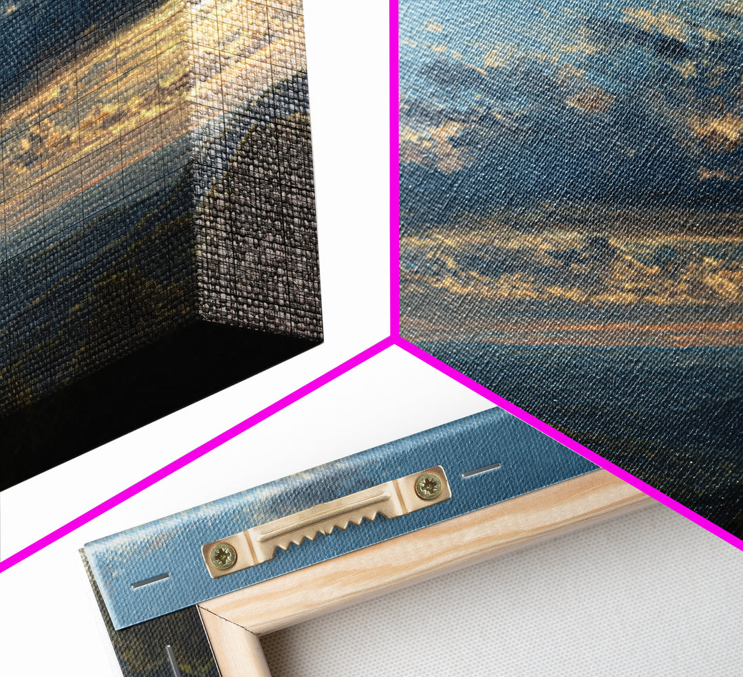 Dramatic Cloudscape over a Distant Valley Canvas Print, Above Sofa Art, Textured Wall Art, Living Room Decor, Statement, ASA-3x2-9