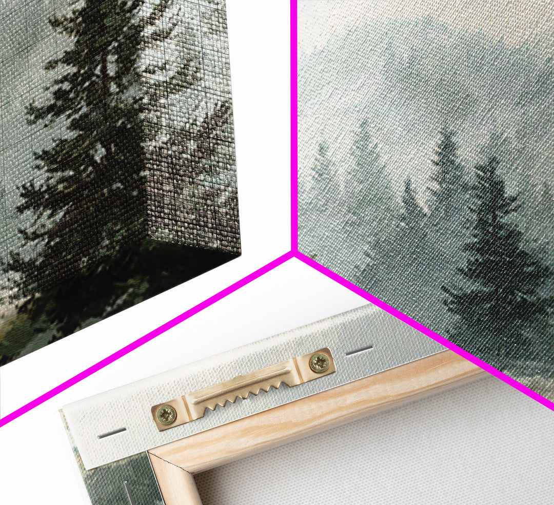 Modern Scandinavian Forest Framed Canvas Print, Above Sofa Art, Fine Art Print, Living Room Decor, Fine Art, Statement, ASA-3x2-91