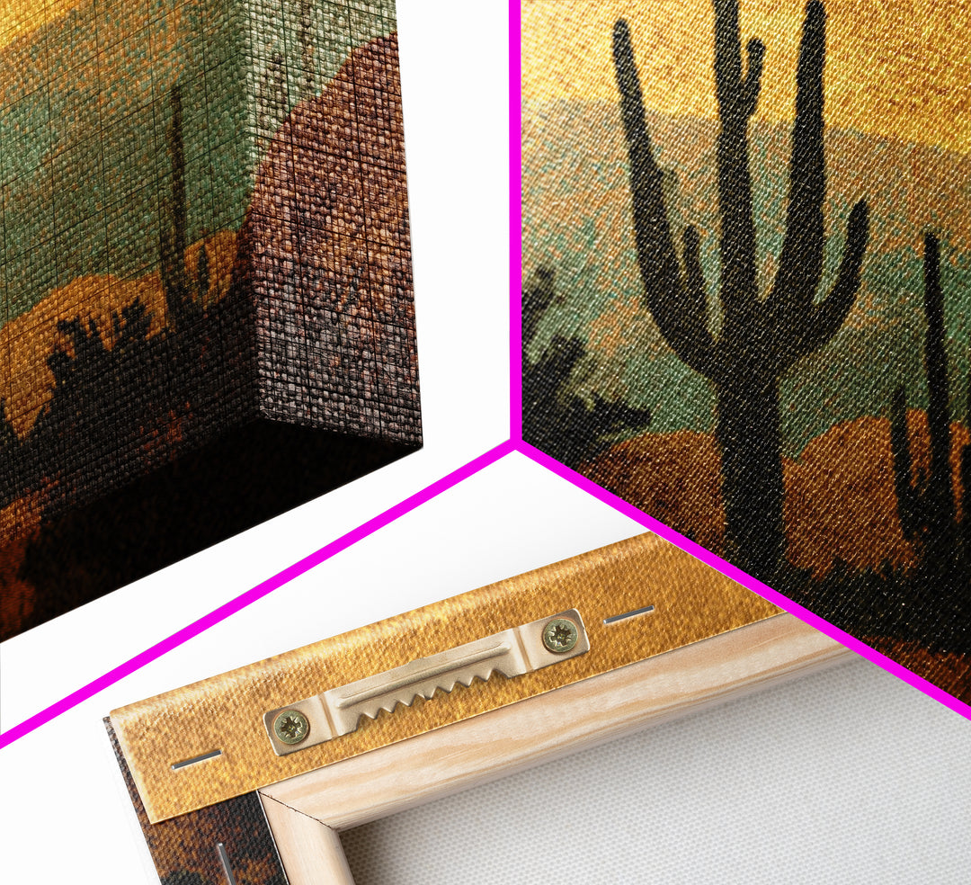 Desert Mesa Panorama Framed Canvas Print, Above Sofa Art, Minimalist Wall Art, Living Room Decor, Fine Art, Statement, ASA-3x2-96