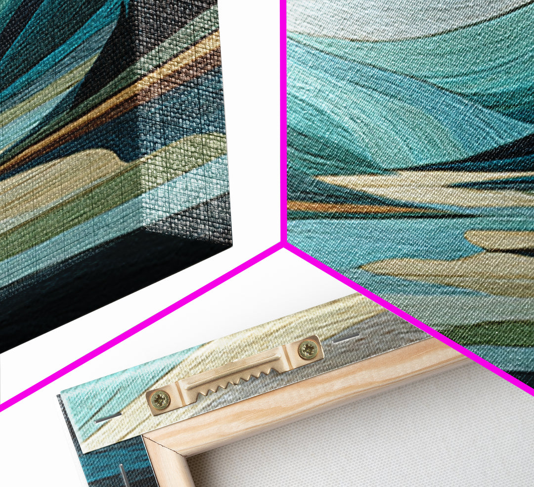 Abstract River Bends Framed Canvas Print, Above Sofa Art, Gallery Decor, Living Room Decor, Abstract Art, Statement, ASA-3x2-99