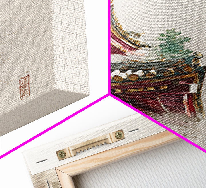 Temple Roof Detail Framed Canvas Print, Asian Inspired Art, Zen Wall Art, Living Room Decor, Fine Art, Harmony, Art Print, ASI-1x1-71