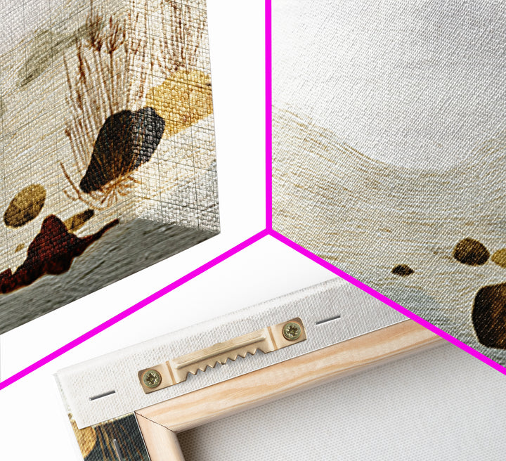 Zen Rock Garden Abstraction Framed Canvas Print, Asian Inspired Art, Art Print, Living Room Decor, Watercolor Art, Harmony, ASI-2x1-34