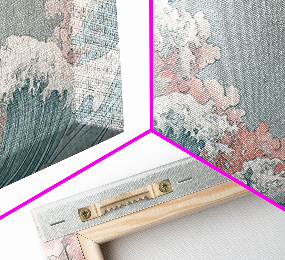 Hokusai Ocean Wave Without Copying the Original Canvas Print, Asian Inspired Art, Statement Artwork, Living Room Decor, Harmony, ASI-2x1-42