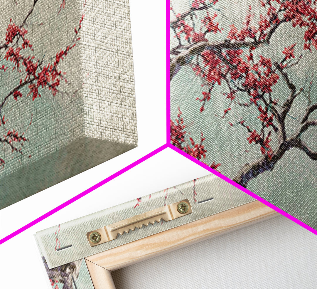 Cherry Blossom Branch Canvas Print, Asian Inspired Art, Japanese Art, Living Room Decor, Watercolor Art, Harmony, ASI-2x1-47