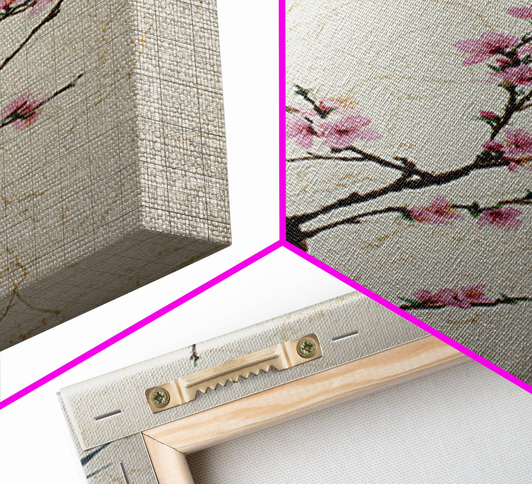 Cherry Blossom Branch Canvas Print, Asian Inspired Art, Asian Wall Art, Living Room Decor, Fine Art, Harmony, Minimalist Decor, ASI-2x3-11